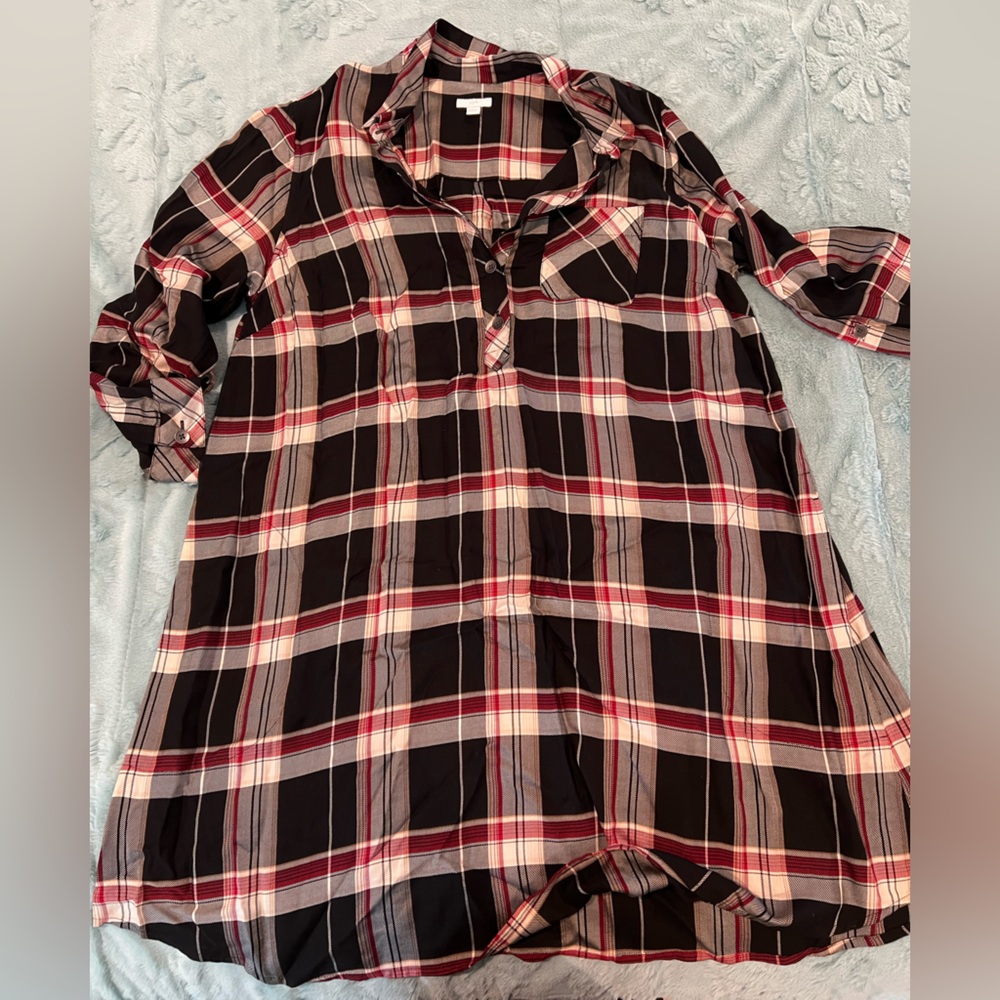 J. Jill Black and Red Plaid Top